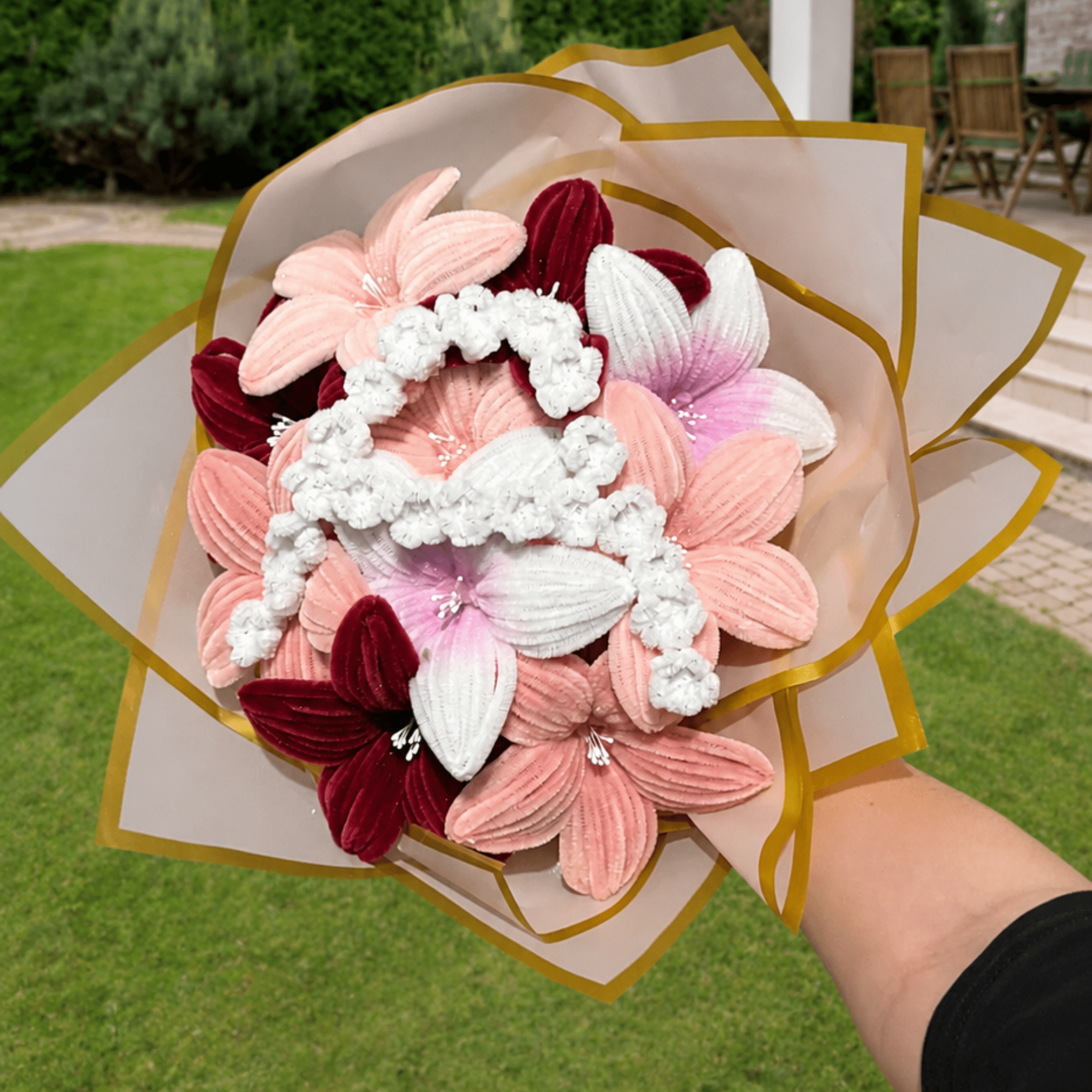 Bouquet de fleur « Glitter Pink » - Lettre A
