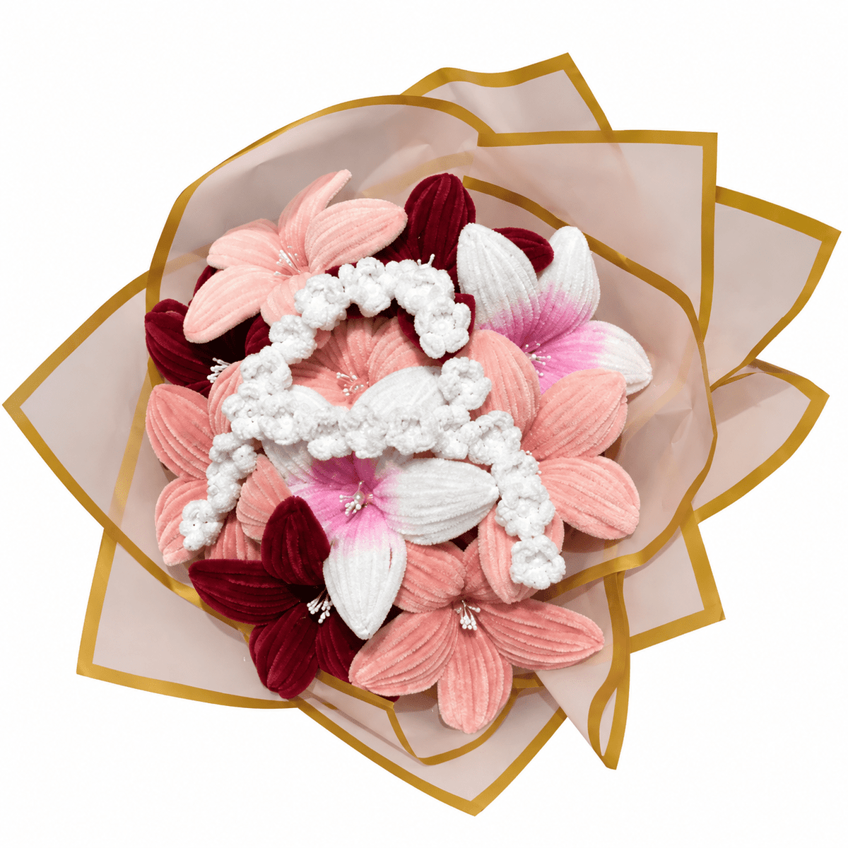 Bouquet de fleur « Glitter Pink » - Lettre au choix