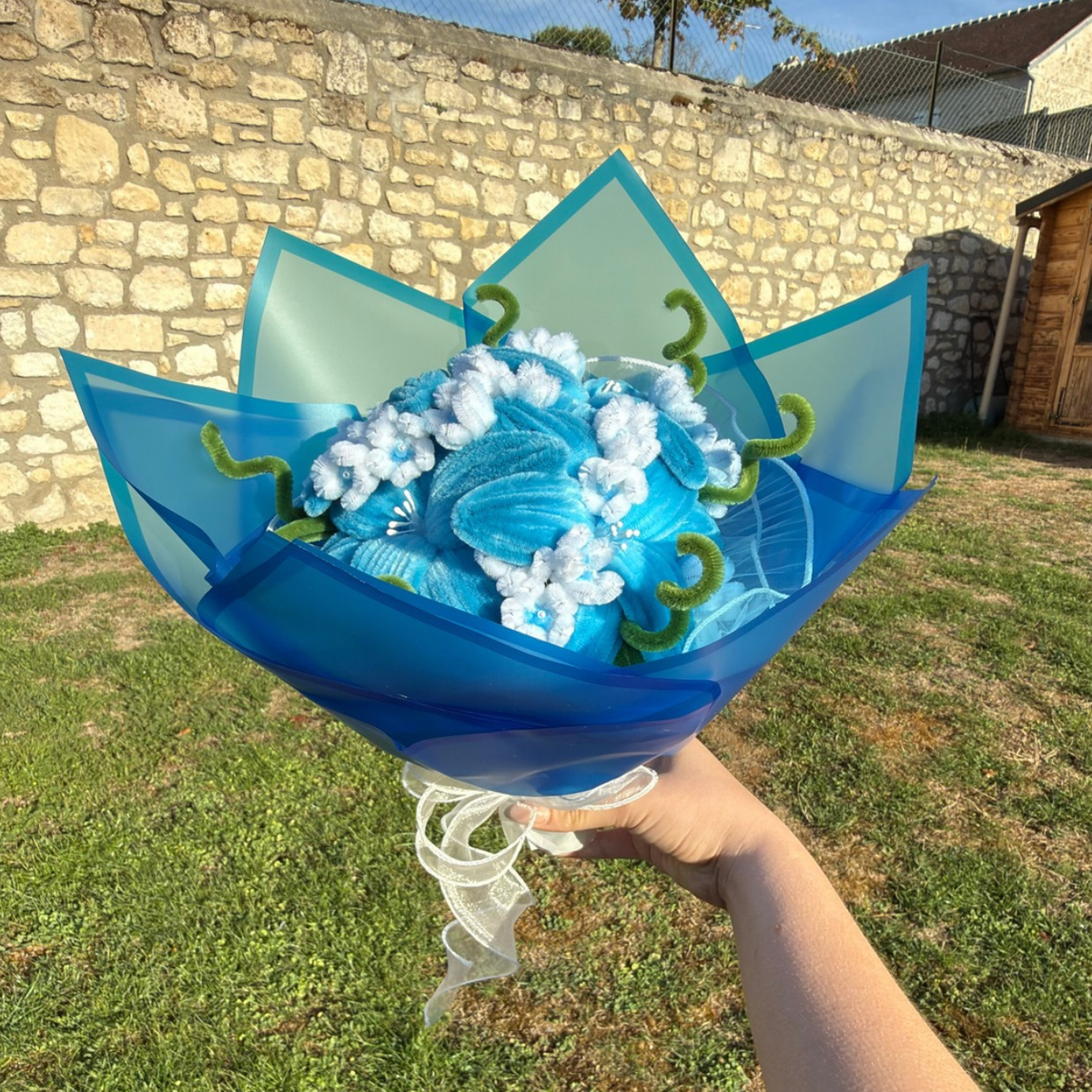 bouquet bleu blanc 4