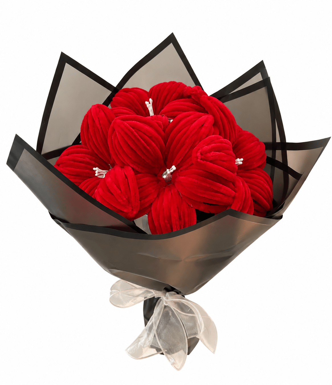 Bouquet de 5 lys rouges