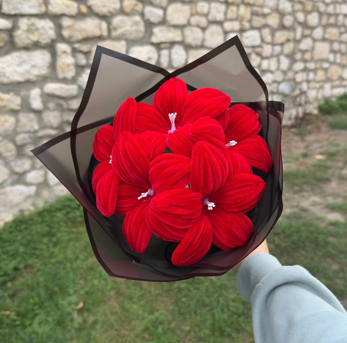 Bouquet de 5 lys rouges1
