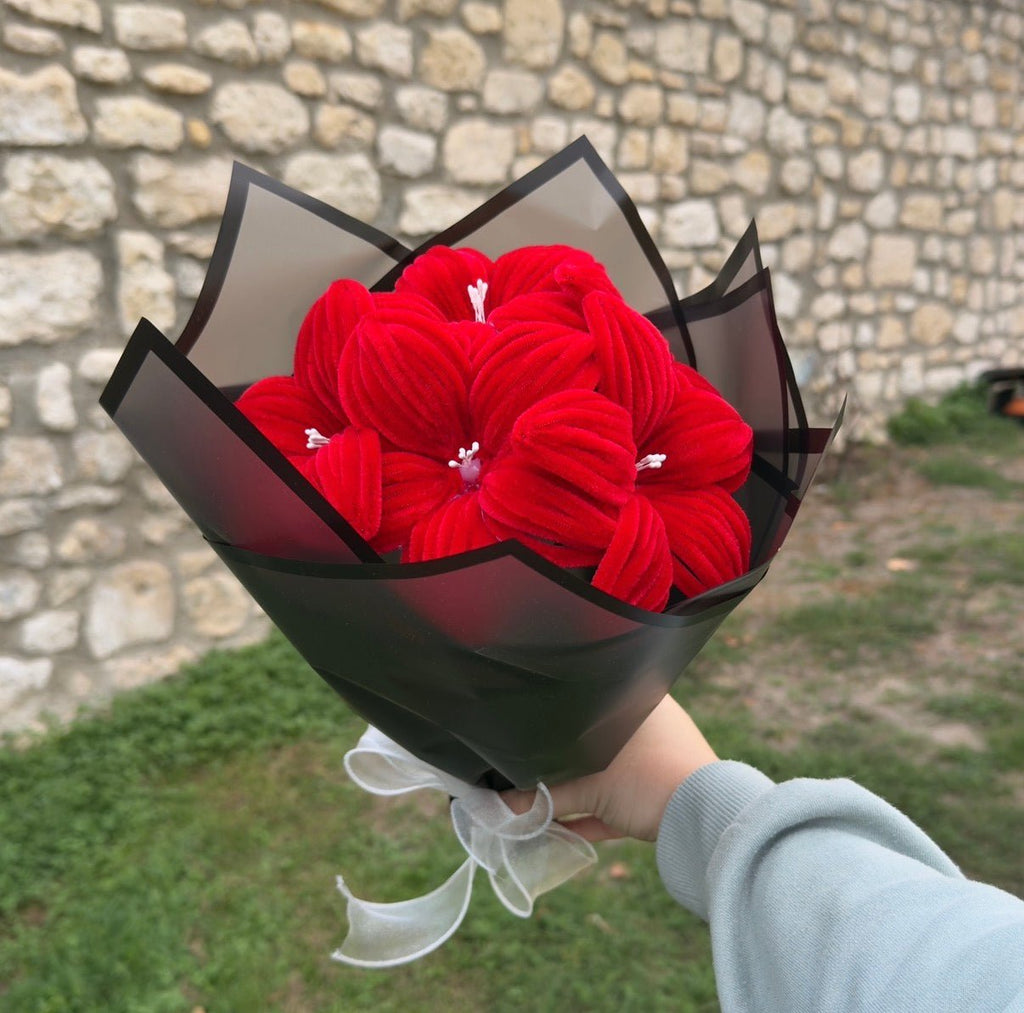 Bouquet de 5 lys rouges3
