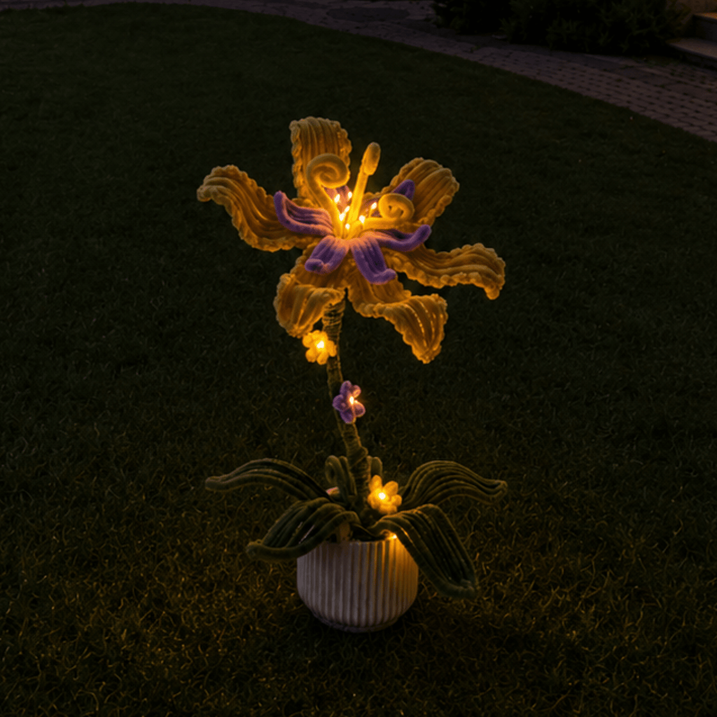 Composition florale - « Raiponce »  avec LEDS