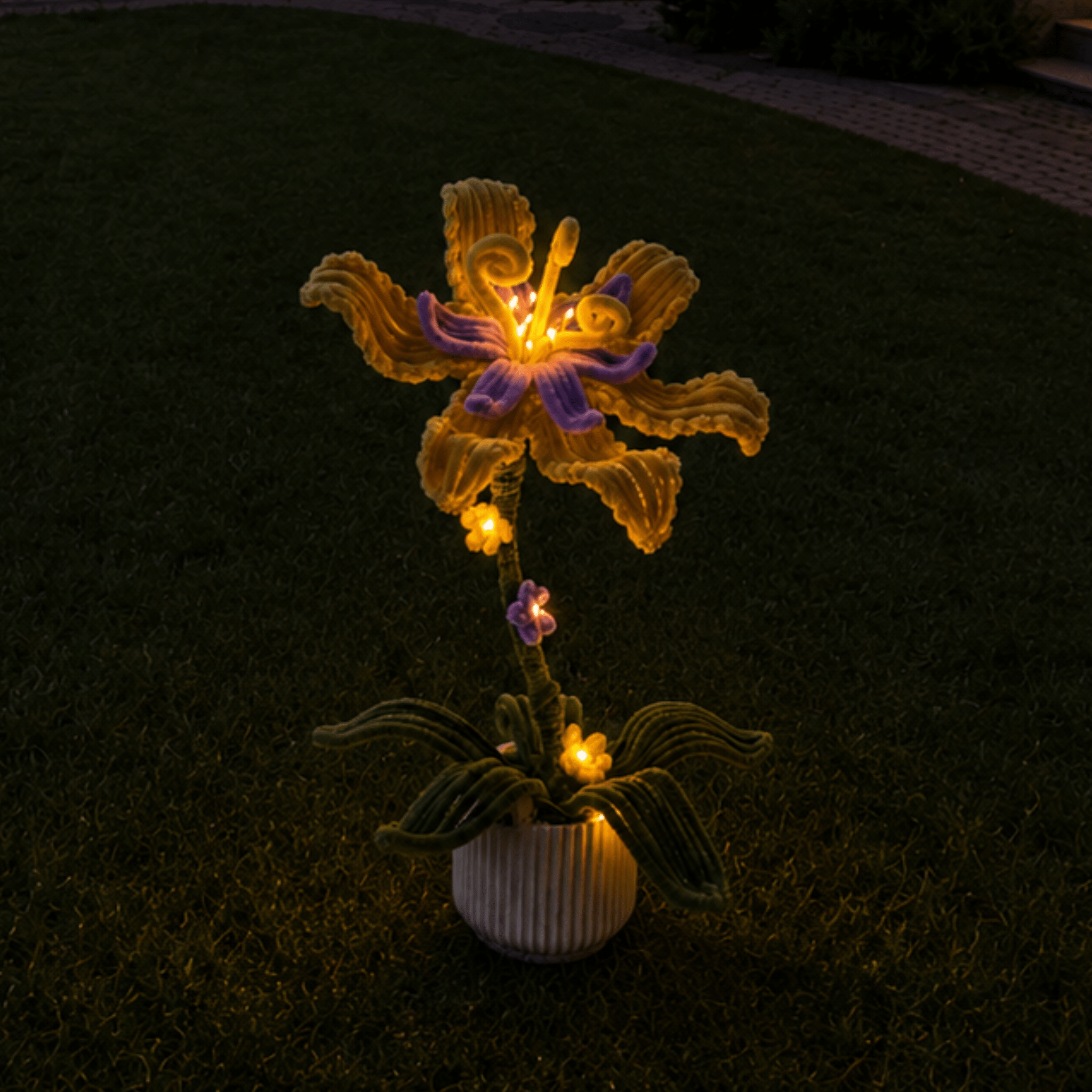 Composition florale - « Raiponce »  avec LEDS