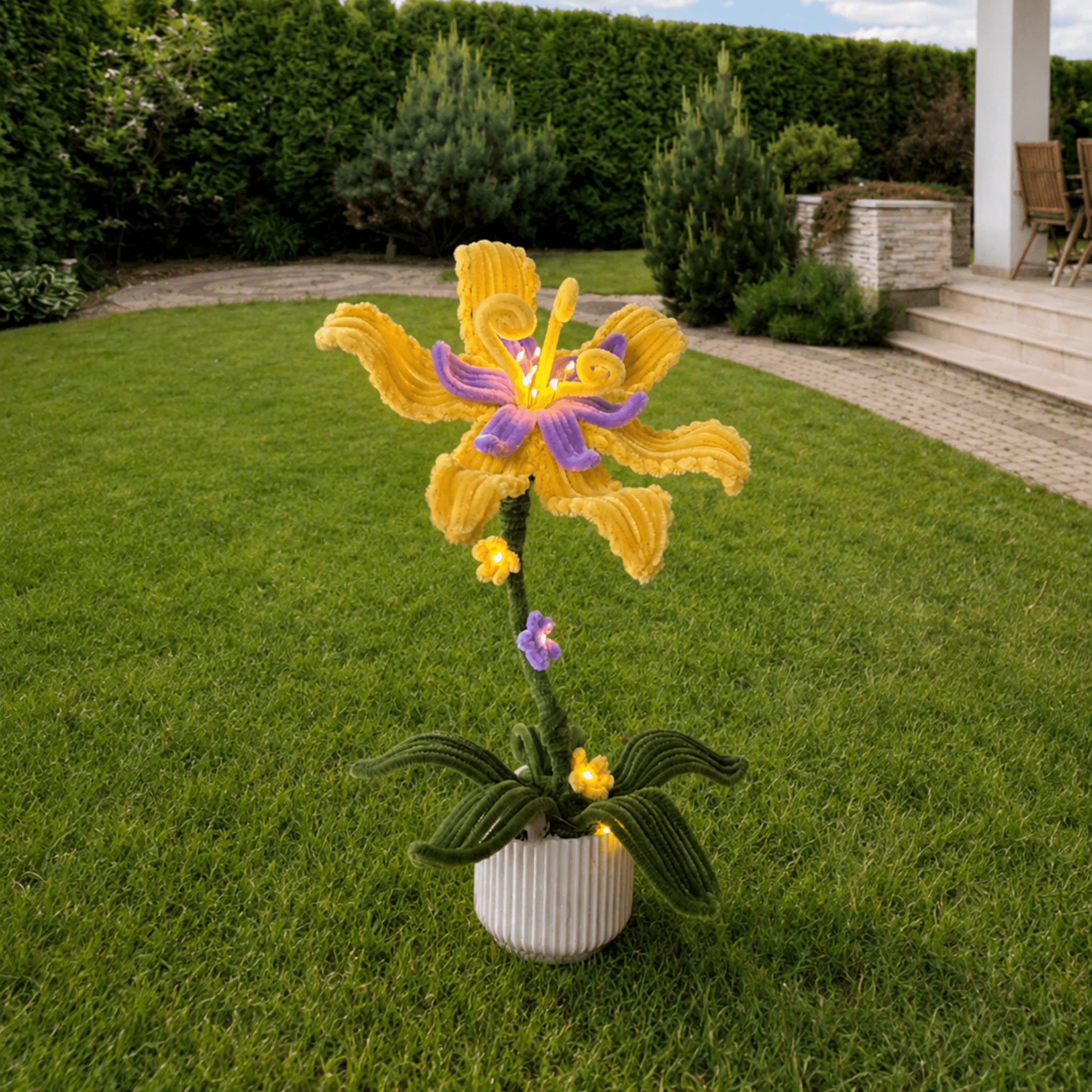 Composition florale - « Raiponce »  avec LEDS