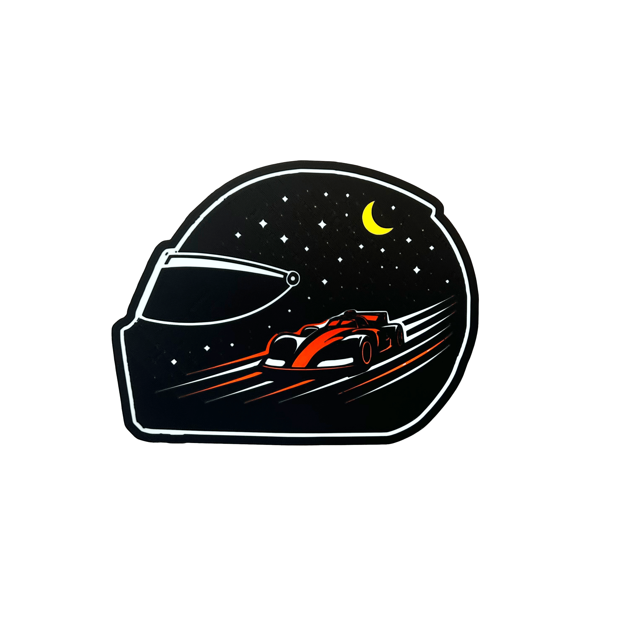 Lampe casque sport automobile Night Race impression 3D, coloris noir blanc rouge