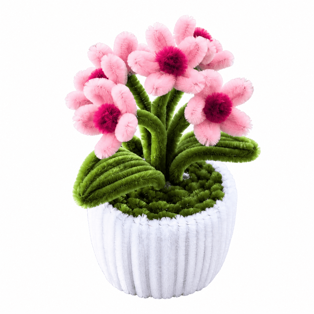 Mini Pot "Marguerite Rose" Fond blanc